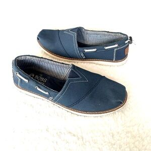 SOLD BOBS Canvas Slip-On Sneaker Loafer, Women’s Size 8, Navy Blue White, Memory